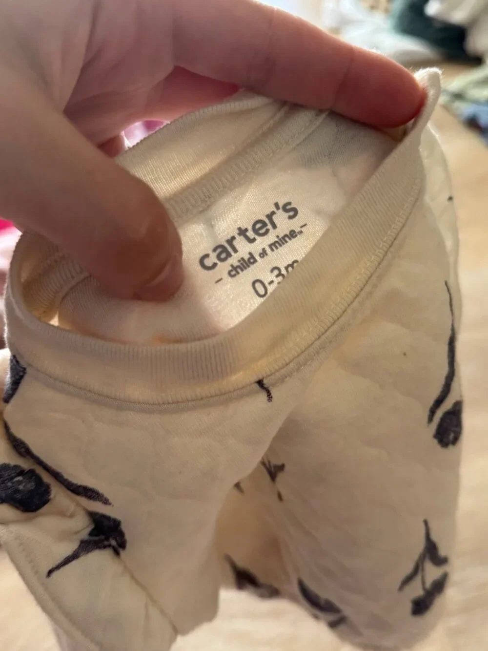 Carter’s Baby Quilted Floral Sweatshirt & Jogger Set 0-3 Months Cream Navy